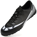 VTASQ Fussballschuhe Kinder Fußballschuhe Jungen Low Top Professional Athletics Trainingsschuhe Outdoor Sportschueh Teens Football Schuhe für Unisex-Kinder Schwarz-1 34EU
