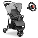hauck Buggy Citi Neo 3 mit Spielzeug Lenkrad und XXL Zubehörpaket | Regenschutz & Mückennetz | Dreirad Kinderbuggy mit Liegefunktion, leicht & klein zusammenklappbar - Grau
