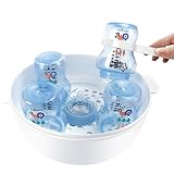 Mikrowellen-Dampfreiniger, Babyflaschen-Sterilisator, Haushaltsspielzeug-Dampfgarer, hochtemperaturbeständiges Design, Bau, schneller Reinigungszyklus, für Kindergeschirr, 22,5 x 22 x 17,5 cm