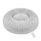 OKPOW Rundes Wolke 7 Hundebett - Waschbar Welpenbett Fuer Kleine Hunde - Flauschig Anti Angst Katzenbett Comfy - Donut Kuscheliges Haustierbett Plüsch