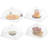 TownTop 4er Set Fliegenhaube，für Faltbare Kuchenabdeckung Fliegenschirm Lebensmittel Abdeckung, Fliegenschirm, für Essen, Obst, Grills, Partybuffets & Campingausflüge