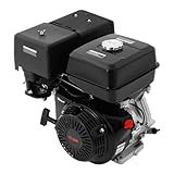 4-Takt Benzinmotor, 15 PS Einzylinder Benzinmotor Schwerlastmotor Standmotor Kartmotor Industriemotor Seilzugstart luftgekühlter Viertaktmotor, 420 ccm Geringer Kraftstoffverbrauch (Schwarz)