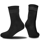 Neopren Socken, 3mm Neoprensocken Für Damen und Herren, Rutschfeste Tauchsocken, Wasserdichte Schwimmen Socken mit Riemen für Gummistiefel, Surfen, Segeln, Tauchen, Schnorcheln, Wassersport (M)