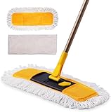 Yocada Mikrofaser-Bodenmop Staubmop Teleskop mit insgesamt 3 Mop-Pads Nass- und Trockenbodenreinigung für Hartholz Keramik Marmor Fliesen Laminat Haus Küche 57 Zoll