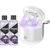 JeaTone Ultraschallreinigungsgerät Zahnschiene 200ml Set mit 500ml Reinigungskonzentrat, 48kHz Dental Pod mit Akku, IPX5, UV-Refresh, für Retainer, Aligner, Zahnersatz, Schmuck