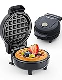 Mini Waffeleisen Belgische Waffel Maschine Kleines Waffeleisen Klassische, für Kindergeburtstage, Familienfeiern, Ostern oder Weihnachten, Niedlich kompaktes Design, 550 Watt, Grau BLAZANT