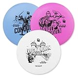 Guru Disc Golf Starter Set, 3 Frisbee-Scheiben für Jede Entfernung, Funsport im Freien für Kinder und Erwachsene – Driver, Midrange, Putter