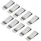 Geldklammern Set Edelstahl Geldscheinklammer Silber Geldclip Geld Klammer für Geldscheine Quittung Note Kreditkarte 52x20mm (10 Stück)