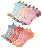 BUDERMMY Sneaker Socken Damen 6 Paar Füßlinge Baumwolle Sportsocken Atmungsaktives Kurz Gepolsterte Laufsocken (as3, numeric_39, numeric_42, , regular, multicolour)