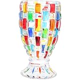 MOTHNUR Handbemaltes Saftglas Bunte Getränkeglas Langlebig Klarer Wasserbecher für Frühstück Dessert Hausbar Restaurant Party