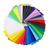 Nuangoo 42 Stück Vinylfolie Plotter, Selbstklebend Plotterfolie Vinyl 30.5x21cm,Plotter Folien,Personalisierte Gravur auf Glas – Ideal für Autozugblume, Wanddekoration, Werbegeschenke & DIY-Anpassung