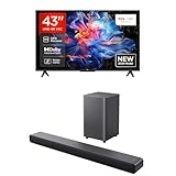 TCL 43V6C 43 Zoll 4K UHD Fernseher – HDR10+, HVA-Panel, Dolby Vision, Google TV S55HE 2.1-Kanal Dolby Atmos Soundbar, 220 W