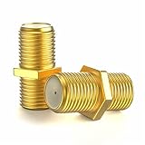 maxx RedStar24 F-Verbinder Sat Kupplung Verbinder Vergoldet F-Stecker Kupplung/Sat Kabel Adapter Verlängerung für SAT Antennenkabel/Koaxialkabel/BK Anlagen 2 Stück