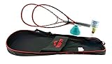 CRIVIT Speed-Badminton Set, 2 Schläger 58,8 cm, 5 Federbälle, 1 Softball, Transporttasche