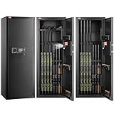 VEVOR Waffenschrank für 6–8 Gewehre Waffentresor mit Schloss & digitalem Tastenfeld, Waffenaufbewahrungsschrank mit herausnehmbarem Regal, Gewehrschrank für Heimgewehre und Schrotflinten Schwarz