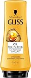 Gliss Spülung Oil Nutritive (200 ml), Haarspülung nährt strohiges, strapaziertes Haar intensiv, Pflegespülung sorgt für perfekte Kämmbarkeit