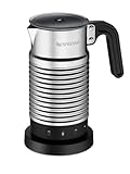 NESPRESSO Aeroccino 4 Milchaufschäumer, Elektrischer Schaumaufbereiter für 120 ml cremigen Milchschaum und 240 ml heiße Milch, spülmaschinenfester Aufschäumer, Silber