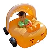 Aufblasbarer Schwimmring – Baby-Schwimmring mit Baldachin, Baby-Schwimmsitz mit Autolenkrad und Hupe, Sonnenschutz, Poolring für Kinder, , Mädchen, 61 cm