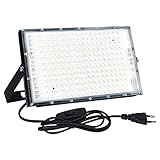 CREATESTAR LED Strahler 150W, LED Strahler Außen, Superhell 15000LM Außenstrahler, 6500K Kaltweiß LED Fluter mit IP65 Wasserdicht für Garten, Garage, Sportplatz, Terrassen