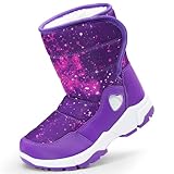 Harvest Land Schneestiefel Mädchen Warm Gefütterte Winterstiefel Outdoor rutschfeste Winterschuhe Stiefel für Kinder Snowboots Violett 31
