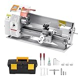 VEVOR Metalldrehmaschine 220x450 mm Tischdrehmaschine Automatischer Vorschub 2500 U/min Drehzahl 1250 W Bürstenloser Motor, mit Zubehör, Drehmaschine für die Bearbeitung von Präzisionsteilen