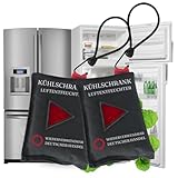 TronicXL 2x Kühlschrank Luftentfeuchter mit Hänger Feuchtigkeitsabsorber Kissen wiederverwendbar - Zubehör Kondenswasser Stop Entfeuchterbeutel Luft Entfeuchter Granulat kompatibel mit AEG Bosch Miele