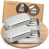 ASAVO 2 x Seifendose, Metall, Aluminum, mit herausnehmbaren Abropfgitter, rostfrei, Seifenschale zum Reisen, Seifenbox, Seifenbehälter, Blechdose, Metalldose, 2 Stück