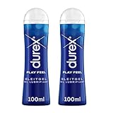 Durex Play Feel Gleitgel - pH freundliches Gleitmittel auf Wasserbasis für Frauen, kondomgeeignet, geeignet für vaginalen oder Solo-Sex 200ml (2 x 100 ml)