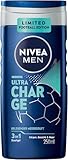 NIVEA MEN Duschgel, vitalisierende Pflegedusche mit belebendem Meeresduft, Männer Duschgel für Körper, Gesicht und Haar, Ultra Charge Limited Football Edition (250 ml)