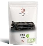 Umami Bio-Kombu-Algen getrocknet, aus japanischer Landwirtschaft, ausgezeichnete Qualität 50 g – aus den unberührten Meeren Japans, in der Sonne getrocknet, Ernte von höchster Qualität