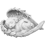 Grabstein Hund Harz Hundeengel Haustier Gedenkstein Hund Engel Haustier Denkmal Grab Marker Tribut Statue Hund Grabsteine Statue Geeignet für Gartengräber, Heimsouvenirs, Dekorative Ornamente