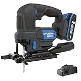HYUNDAI Akku-Stichsäge JS20X-26-2A1 | 20V, bürstenlos | 26 mm Hub, 0-3500 1/min | werkzeugloser Blattwechsel, 45°- neigbar | 4 Pendelstufen, Absaugadapter | Lieferumfang: 1 x 2.0Ah Akku, Ladegerät