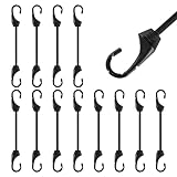 Akicderu Spanngummi mit Haken, Strapazierfähige Expander mit Haken 12 Stück, Robuster Gummispanner mit Haken,Vielseitiger Gummibänder mit Haken