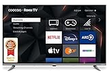 coocaa 32R3G Roku LED TV HD Smart TV, 32 Zoll, 80 cm, Fernseher mit Triple Tuner, TV mit WLAN, LAN, HDMI, USB, HDTV, Netflix, Prime, Disney+