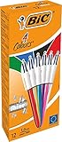 BIC 4 Farben Kugelschreiber Set 4 Colours Shine, in verschiedenen Farben, 12er Pack, Ideal für das Büro, das Home Office oder die Schule