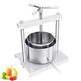 YRHome 5L Edelstahl Obstpresse Fruchtpresse Weinpresse Manuelle Apfelpresse Edelstahlkorb Beerenpresse Obst Wein Presse Maischepresse Obstschredder Entsafter Obstmühle für Obst Trauben Fleisch