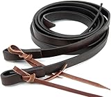 Jeereal Ranch Split Zügel, schweres ölgewichtetes Leder, eingebrochen, geschmeidige Lederzügel für Westernpferde, 1,6 cm x 2,1 m, Dunkelkaffee