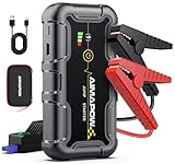 AIMAPOW Starthilfe Powerbank 6000A 12V (All Benziner/10,0L Diesel) Auto Starthilfe mit LED-Taschenlampe, großen Bildschirm, Jumper Bildschirm, Autobatterie Booster für SUV Motorrad Rasenmäher