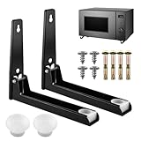 2 STK Wandregal Mikrowellenhalterung | Edelstahl Einstellbar – Halterung für Mikrowelle & Kleinen Backofen