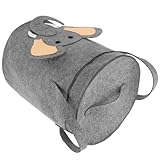 ULTECHNOVO Aufbewahrungskorb aus Filz mit Deckel Großer Faltbarer Wäschekorb für Kinderspielzeug und Kleidung Tragbarer Aufbewahrungsbehälter für Babyzimmer und Haushalt