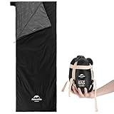 Naturehike Ultraleichter Sommerschlafsack, weicher Komfort, Reiseschlafsack, wasserdichter Schlafsack für Camping, Wandern – Schwarz, 205 × 85 cm