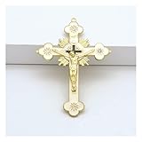 EVANEM Gold Katholische Wandkreuze, Christian Latin Cross Gebetskirche Dekor Hängen Kruzifix (Color : Style 2)