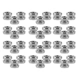 FRCOLOR 50 Stück Vintage Metall Gitarrenperlen Silber Saitenanker Stegknochenperlen für Folk und Resonatorgitarren Ersatzteile zur Klangverbesserung und Stimmstabilität