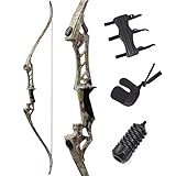 Bogenschießen 60 Zoll Recurve Bogen Aluminium Takedown Recurve Bogen 30-70lbs Jagdbogen Erwachsenen Langbogen Kit für die Jagd-Schießpraxis (Camo, 55lbs)