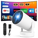 Mini Beamer Tragbarer Projektor WiFi 6 Kleiner Videoprojektor BT5.4 Android 11 1080P Full HD unterstützt für Telefon/PC/Lap/Stick HDMI Heimkino Electric Focus