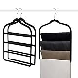 Baoswi 3 Stück platzsparende, rutschfeste Jeans-Kleiderbügel, Hosenbügel, mehrere Samt-Kleiderbügel, Schrank-Organizer für Jeans, Schal, Krawatte, 3 Stück