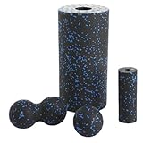 Erdnussmassage Ball Schaum Faszien Rollen Set Fitness Yoga Massage Kugeln Hohlschaum Muskeln Massager Kit 4pcs Blau