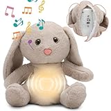 Schlummer Kaninchen mit Herzschlag, Schlummer Otter Kuscheltier, Einschlafhilfe Babys Kuscheltier Kinder Anxiety Relief Spielzeug, Plüschtier Babyparty und Neugeborenen Geschenk, Calming Otter