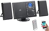 auvisio Radio mit CD Player: Vertikale Stereo-Kompaktanlage mit Bluetooth, FM, CD, MP3 & AUX, 10 W (Musikanlagen, Anlage, Mini HiFi)