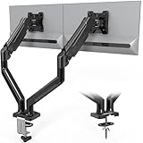 BONTEC Monitor Halterung 2 Monitore für 13-32 Zoll Bildschirme, Ergonomischer Gasfederarmständer Hält 3-9 kg mit Kabelmanagement, Neigbar, Schwenkbar, Drehbar, VESA 75/100 mm